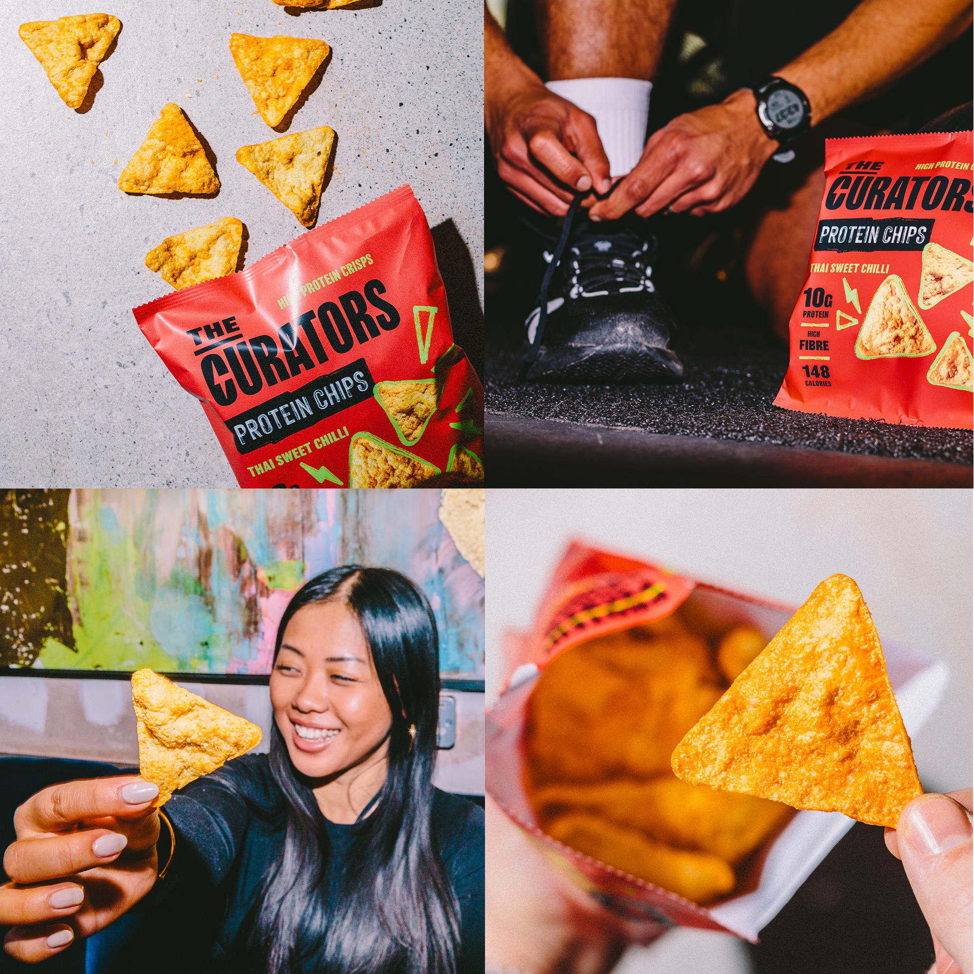 The Curators Protein Chips – high-protein crisps with serious crunch and bold, savoury flavour  Why it works:  Describes the product clearly while appealing to sensory keywords (“crunch”, “bold flavour”)  “High-protein crisps” supports snack-focused search queries